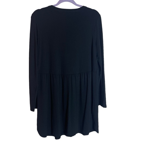 J. Jill Wearever Collection Long Sleeve Button Up Front Tunic Black Small - Picture 4 of 6
